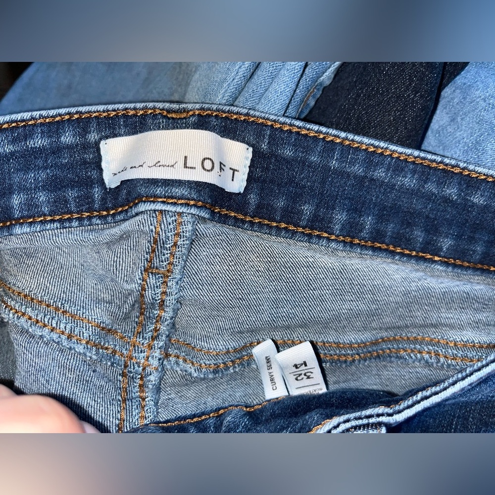 LOFT Jeans curvy skinny high rise size 14/32 medium wash. Nice jeans flattering - Picture 7 of 10